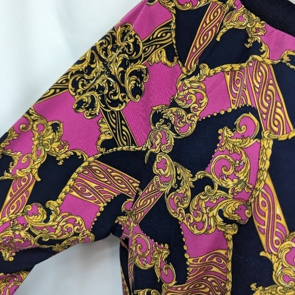 Ellen Tracy Baroque Jacquard Print Boat Neck Top Sz XS - Picture 5 of 13